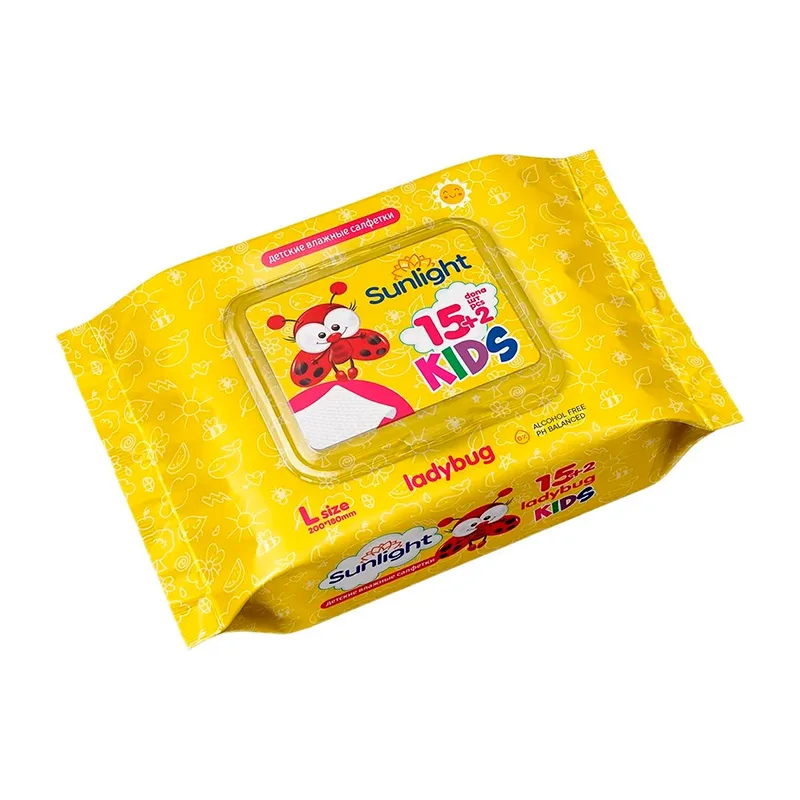 Влажные салфетки SUNLIGHT 17шт XL Коровка