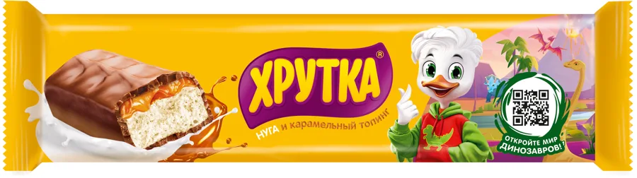 Батончик шоколадный Хрутка, Нуга Карамель 27г