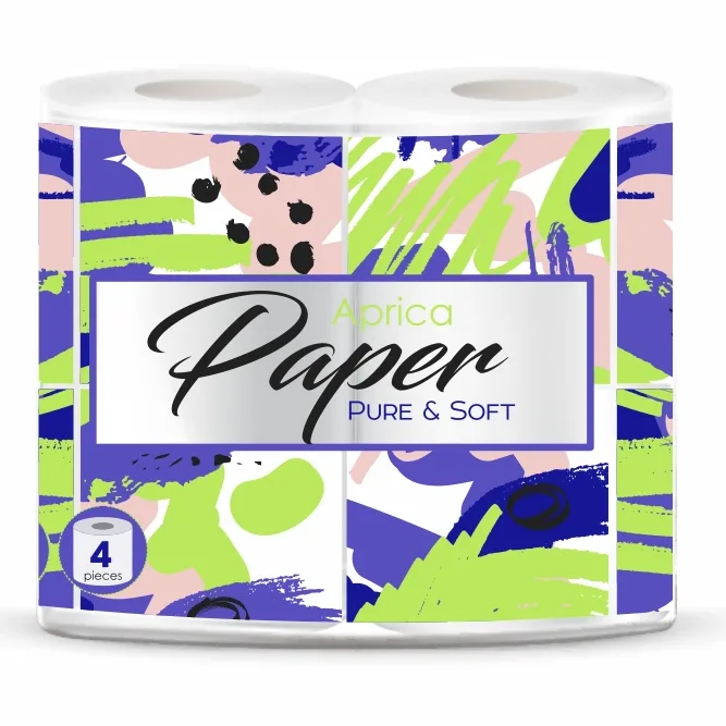 Туалетная бумага Aprica Paper Pure&Soft, белая, 3 слоя, 4 рулона