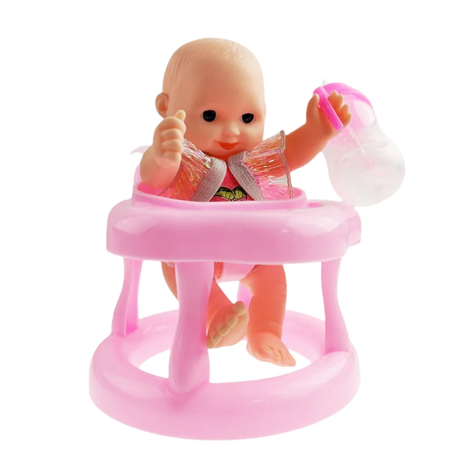 Кукла Пупс Jile Toys, в стульчике с аксессуарами, 13х9.5х9.5см