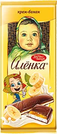 ШОКОЛАД АЛЁНКА, С НАЧИНКОЙ КРЕМ-БАНАН, МОЛОЧНЫЙ, 87 Г