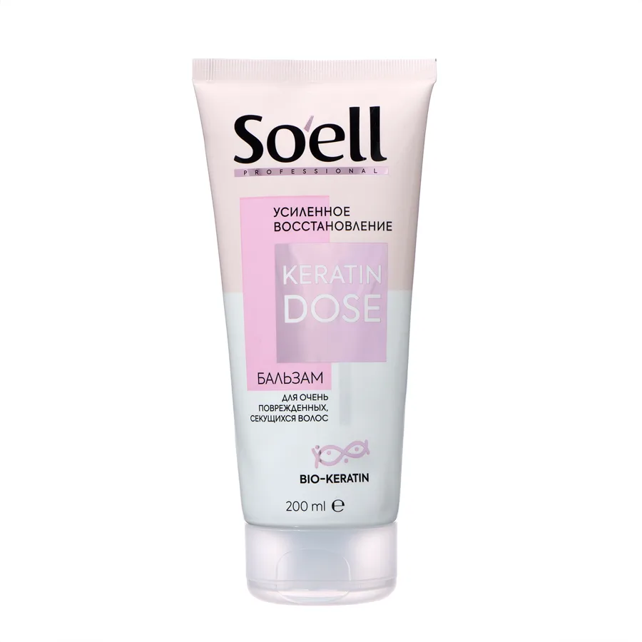 Бальзам для волос Soell Bio-Keratin Усиленное восстановление, для очень поврежденных и секущихся, 200мл