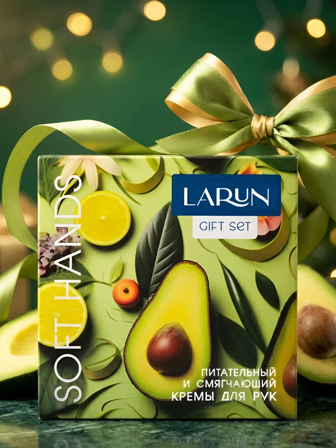 Набор подарочный женский Larun Soft Hands: крем для рук Авокадо 75 мл, крем для рук Миндаль 75 мл