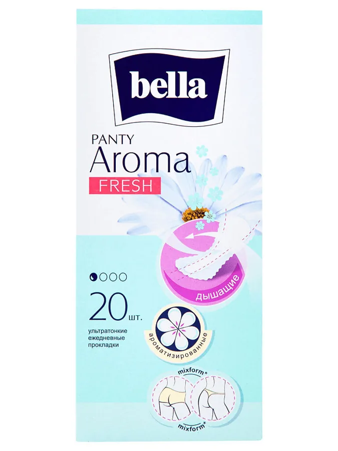 Прокладки гигиенические ежедневные ультратонкие Bella Panty Aroma Fresh, 1 капля из 4, 20шт