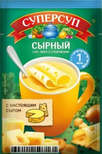 Суперсуп-пюре Суперсытный момент. Сырный с сухариками 19г