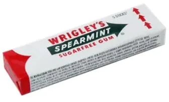 Жевательная резинка Wrigley`s Spearmint с ароматом мяты без сахара, 13г