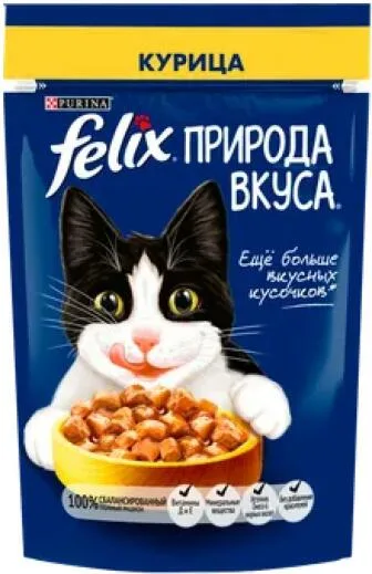 Корм для кошек Феликс Природа вкуса курица 75г