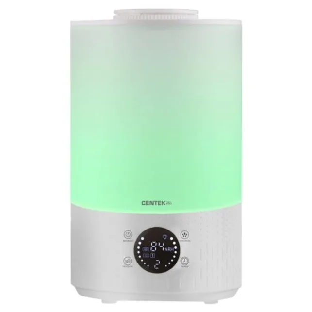 Увлажнитель воздуха Centek СТ-5104, сенсорное управление, ультразвуковой, с подсветкой, цвет: белый, 2.8 л