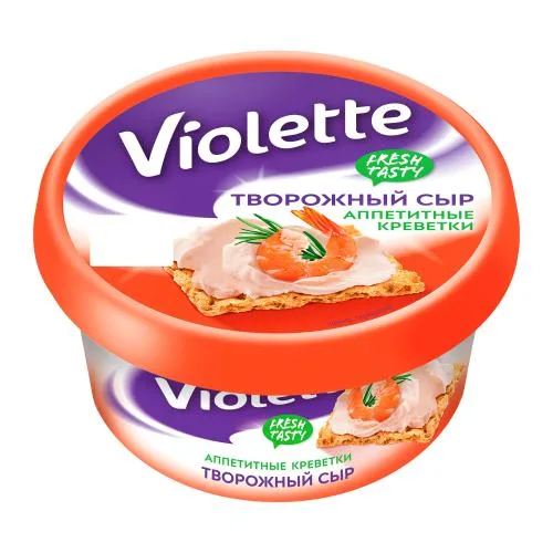 Сыр творожный Violette с креветками 70% 140г