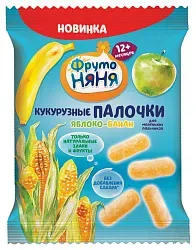 Кукурузные палочки ФРУТОНЯНЯ яблоко банан 20г