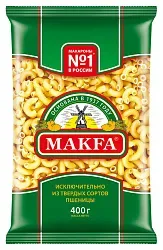 Мак.изделия МАКФА Рожки гладкие м/у 400г
