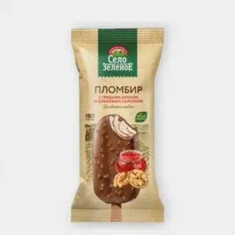 Пломбир Село Зеленое с аромат грец.орех с клен.сироп15% 80г
