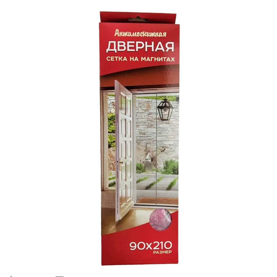 Сетка противомоскитная на двери Цветы на белом, на магнитах, 90х210см