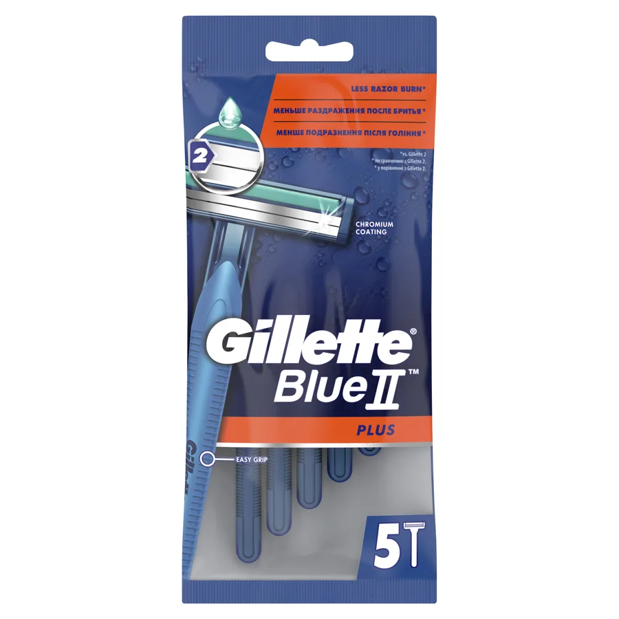 GILLETTE БЛЮ2 + (BLUEII Plus) Бритвы одноразовые 5шт