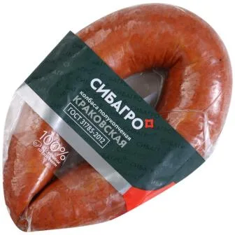 Колбаса Сибагро Краковская ГОСТ полукопчёная, 350 г