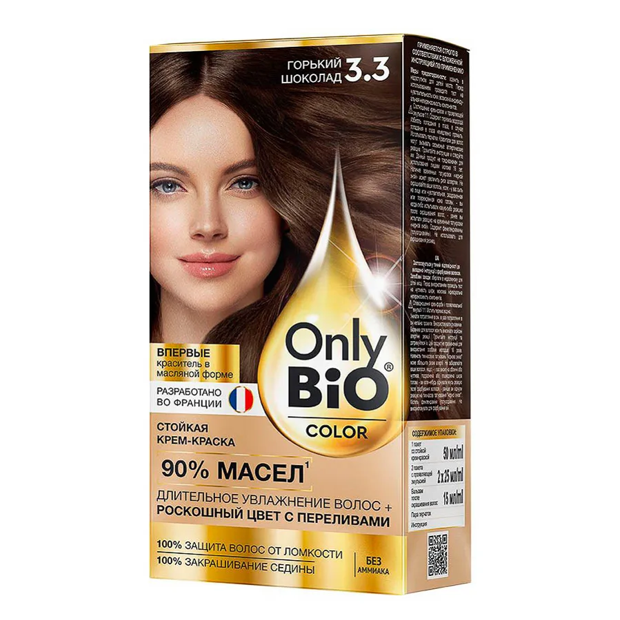 Крем-краска для волос Only Bio Color 3.3 Горький шоколад, 115мл