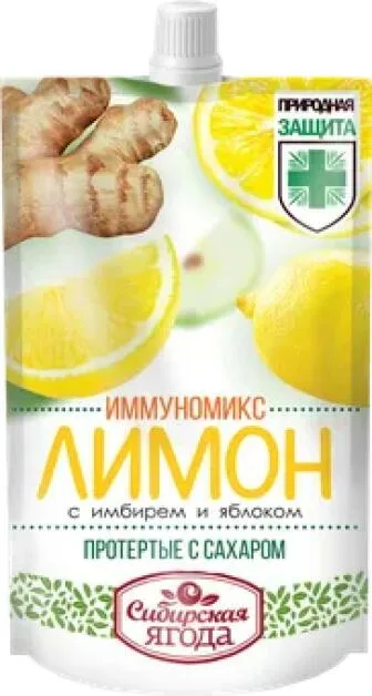Лимон с имбирем протертые с сахаром Сава, 250г
