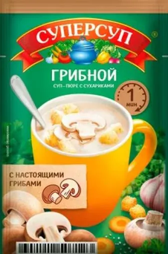 Суперсуп-пюре Суперсытный момент. Грибной с сухариками 18г