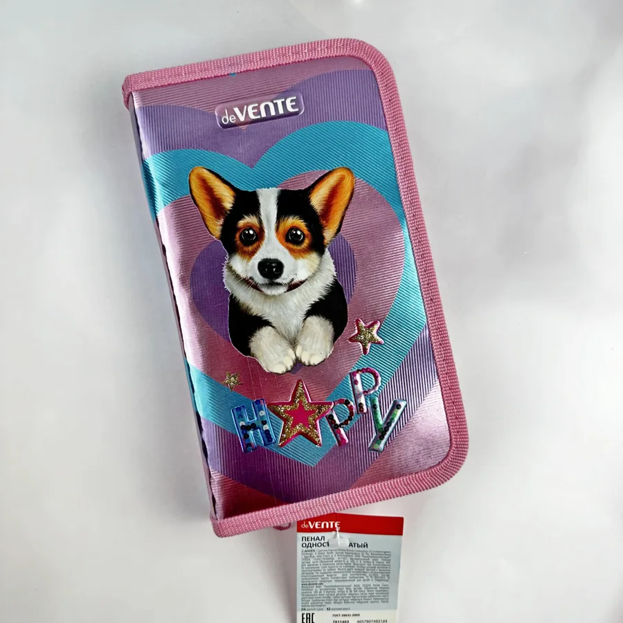 Пенал на молнии deVente Corgi, одностворчатый прямоугольный, размер: 20.5x12см