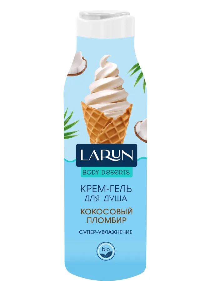 Крем-гель для душа Larun Body Desert Кокосовый пломбир, супер-увлажнение, 400мл