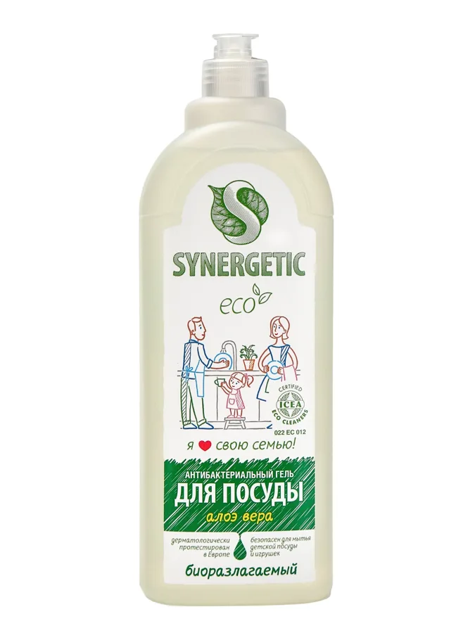 Гель для посуды антибактериальный Synergetic Алоэ вера, 1л
