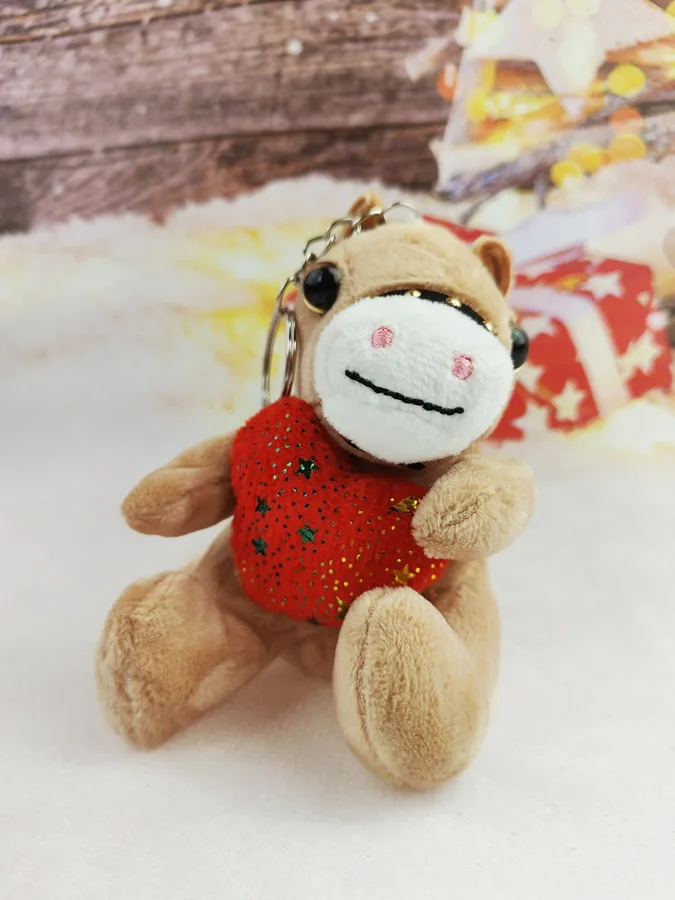 Игрушка мягкая Jile Toys Брелок лошадка с сердцем, 10см