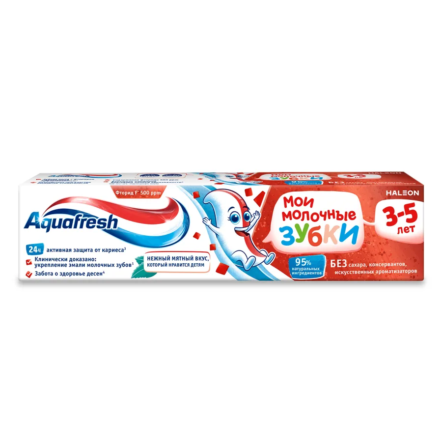 Зубная паста детская Aquafresh Мои молочные зубки, 3-5 лет, 50 мл