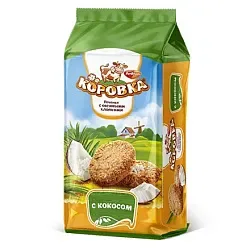 Печенье КОРОВКА овсяные хлопья кокос 152г