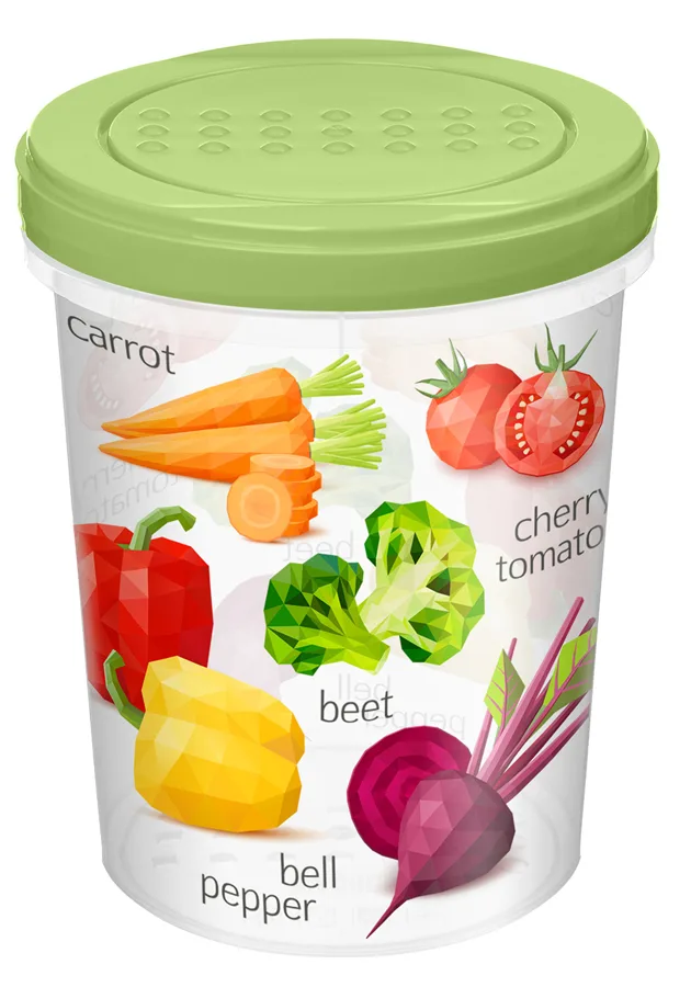Банка для сыпучих продуктов Homver Greenery, 1л, декор салатовый