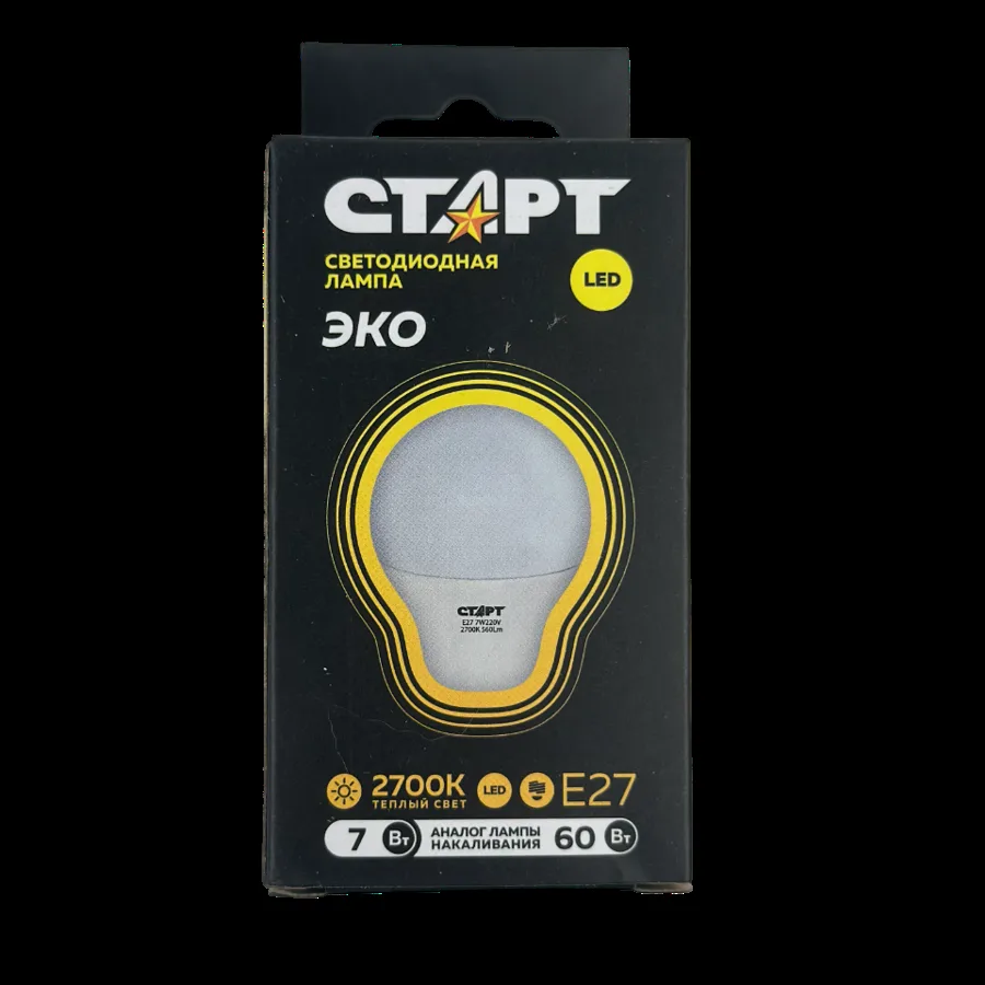 Эл. лампа светодиодная СТАРТ ШАРИК 7W E27 3000K