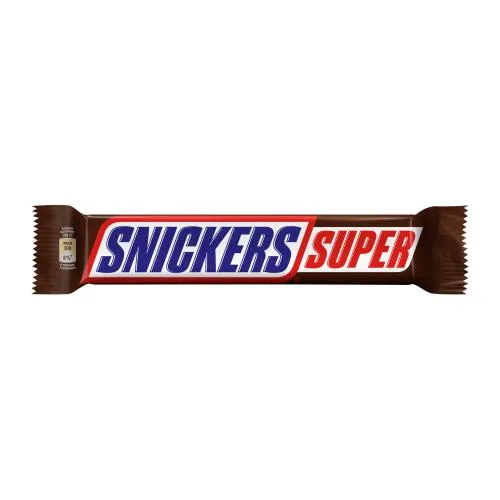 Шоколадный батончик с карамелью арахисом и нугой Snickers Super 80г в ассортименте