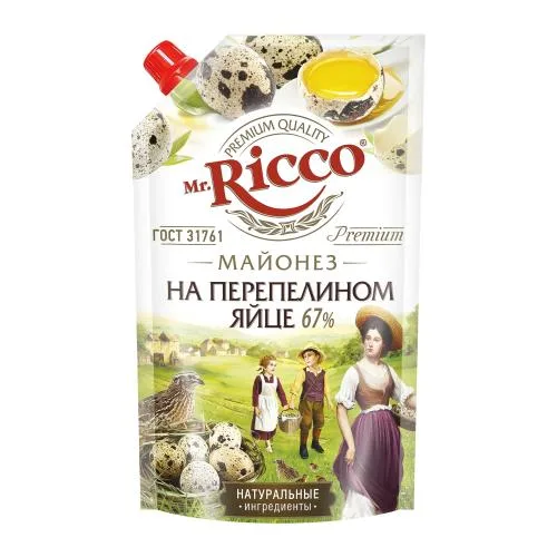 Майонез Mr. Ricco на перепелином яйце 67% 340г