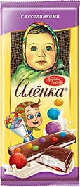 ШОКОЛАД АЛЁНКА, С ВЕСЕЛИНКАМИ, МОЛОЧНЫЙ, 87 Г