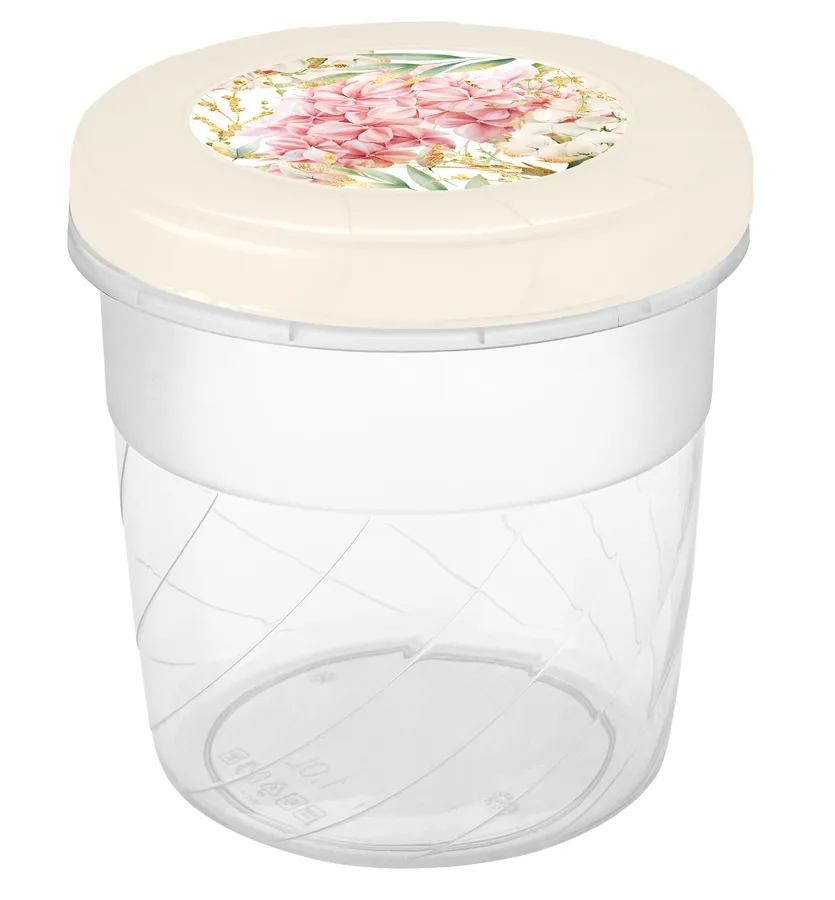 Банка для хранения продуктов Phibo, винтовая крышка, 1л, бежевый