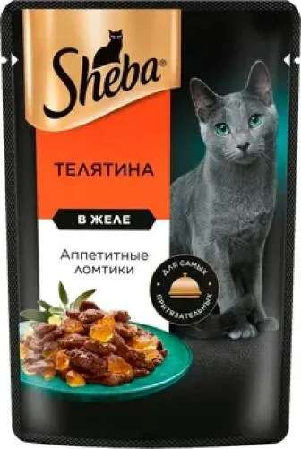Корм для кошек Sheba Желе телятина, 75г