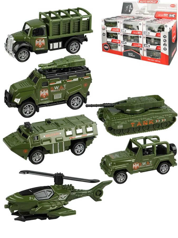 Машинка металлическая Военная техника, 8.7х3.2х4см, в ассортименте
