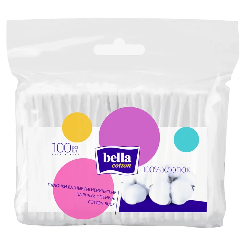 Ватные палочки Bella Cotton, 100шт