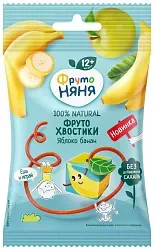 Фруктовые кусочки ФРУТОНЯНЯ ФрутоХвостики яблоко-банан м/у 15г