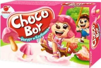 Печенье Orion Choco BoyЙогурт и Клубника 40г