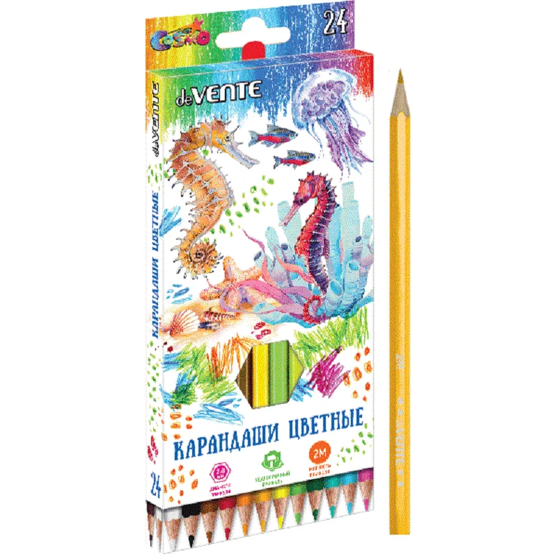 Карандаши deVente Cosmo, шестигранные, 24 цвета