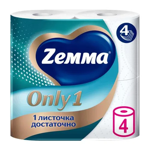 Туалетная бумага Zemma Only 1 4 рулона 4 слоя