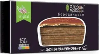 Хлебцы цельнозерновые ржано-пшеничные Хлебцы-Молодцы Бородинские, 150г