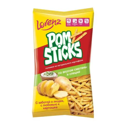 Чипсы картофельные соломкой со вкусом сметаны и специй Pomsticks 100г