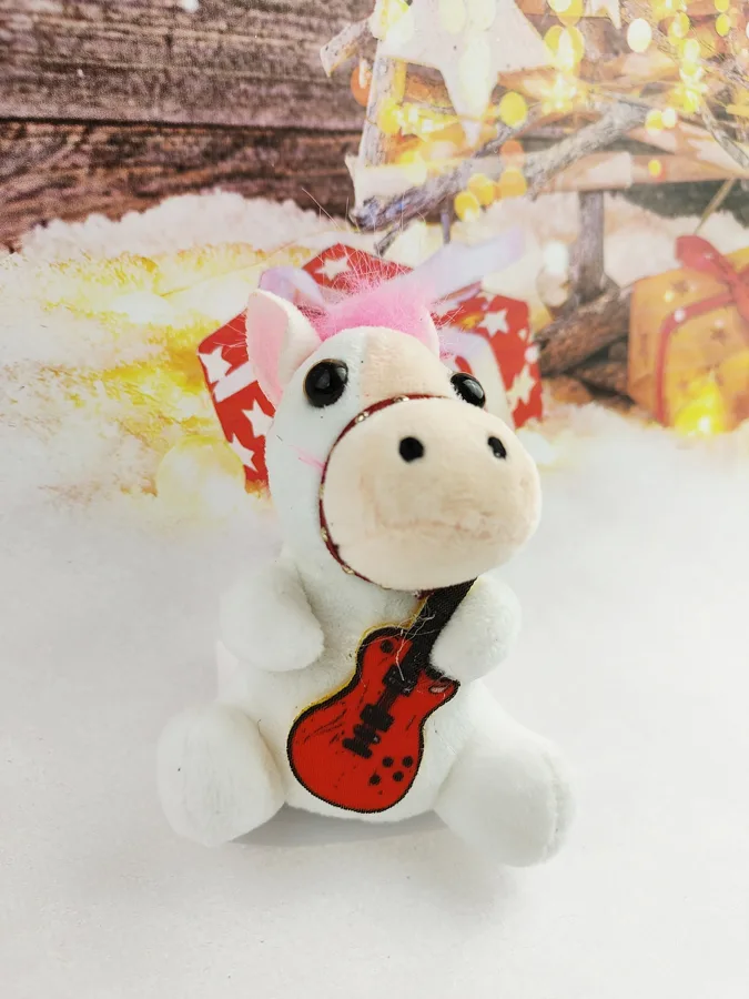 Игрушка мягкая Jile Toys Брелок лошадка с гитарой, 11см