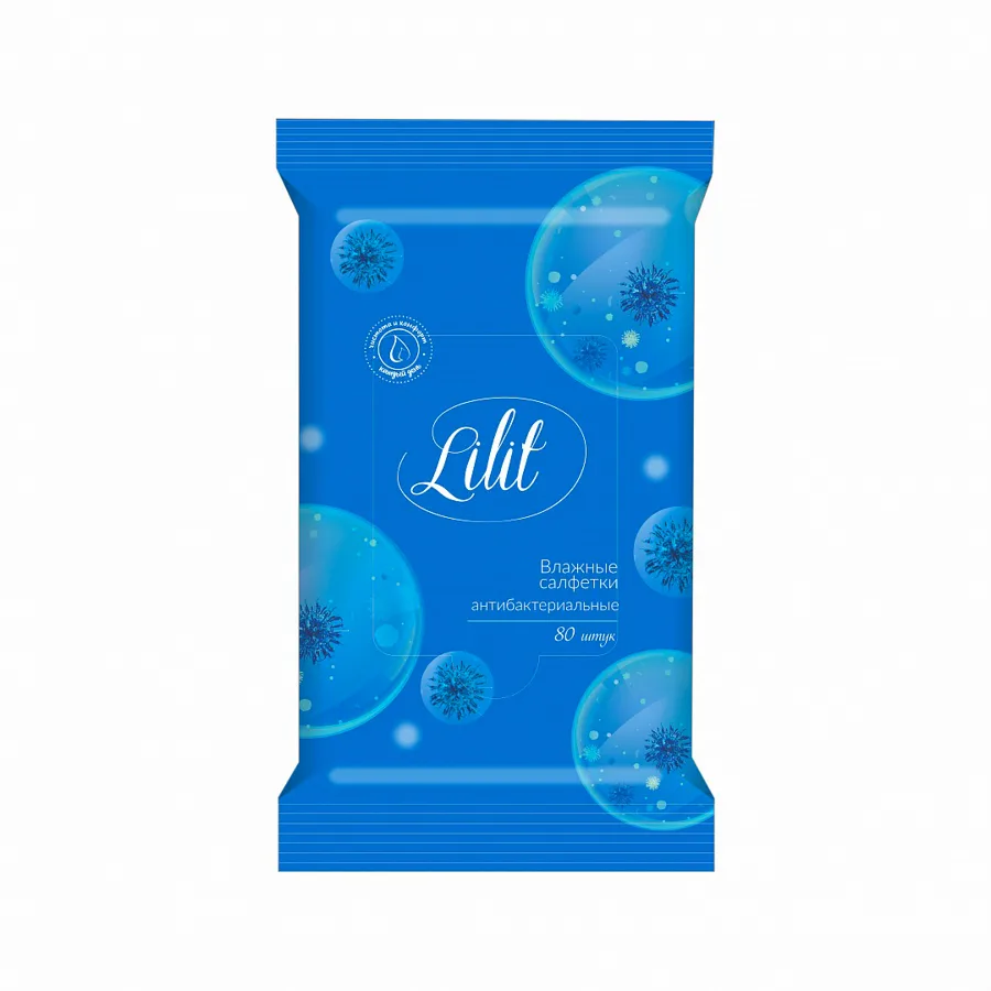 Салфетки влажные Lilit, антибактериальные, 80шт