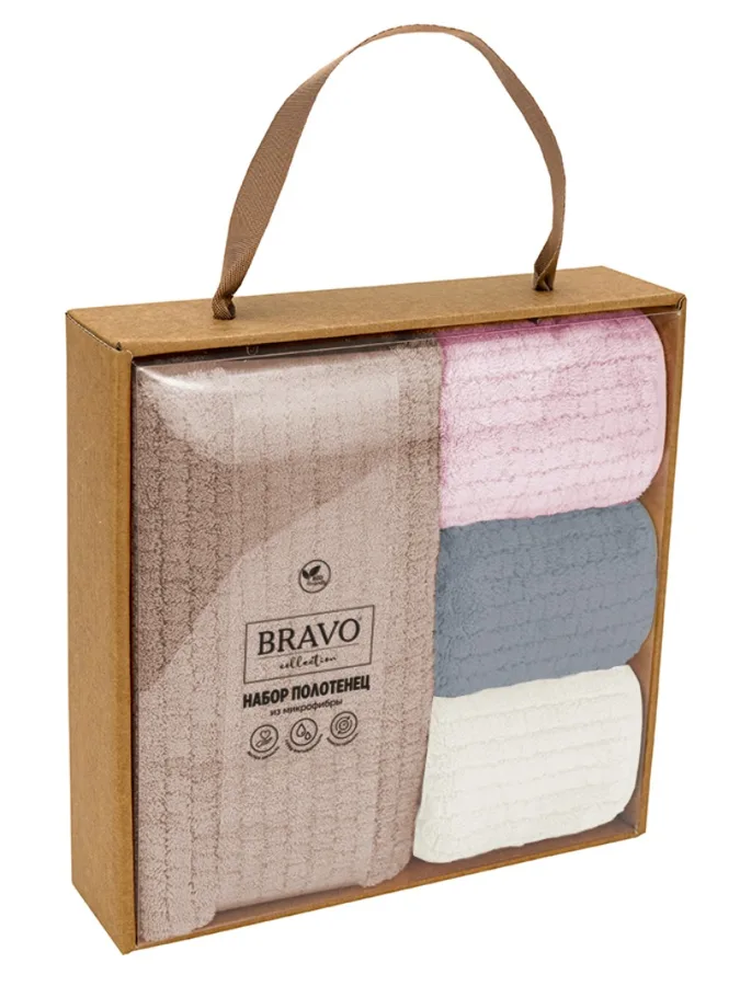 Набор полотенец Bravo Collection Гамма, 50х80см, 30х30см, 3шт, в ассортименте