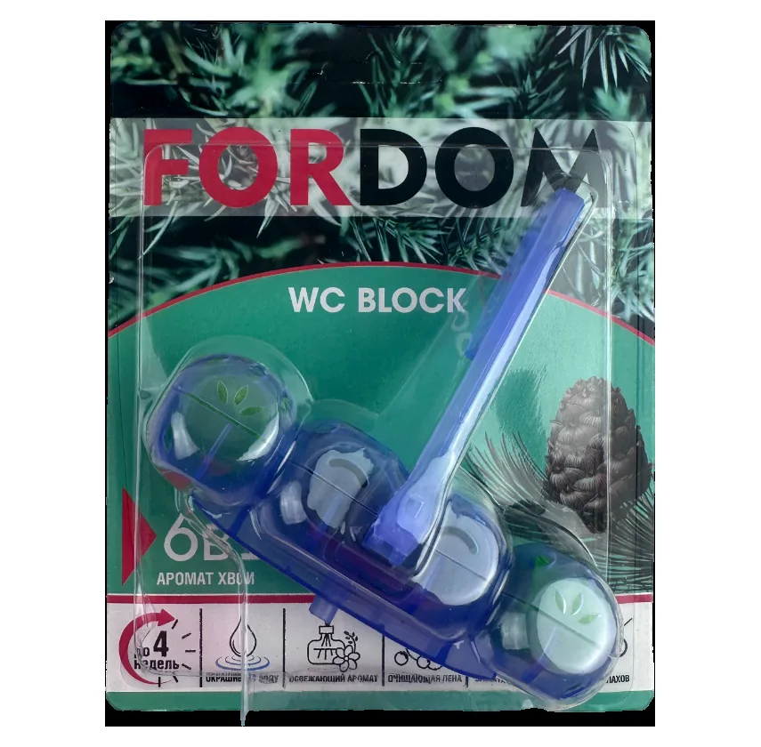 Туалетный блок для унитаза Fordom 6 в 1 Аромат хвои, 50г