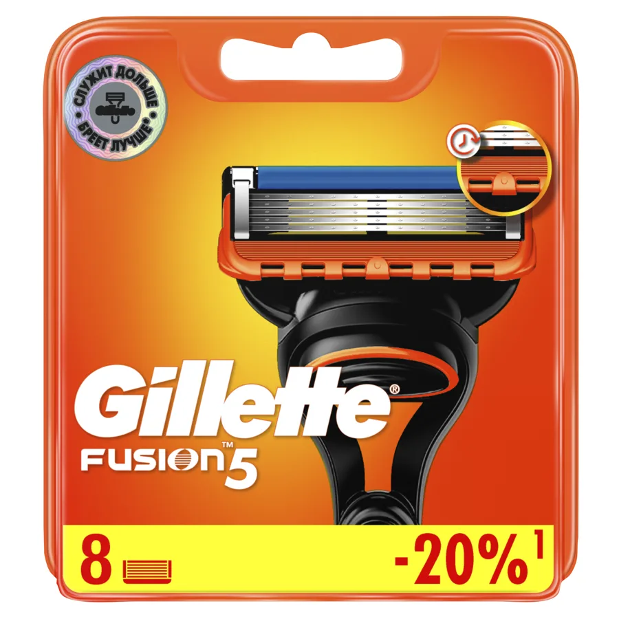 GILLETTE ФЬЮЖН (FUSION) Сменные кассеты для бритья 8шт