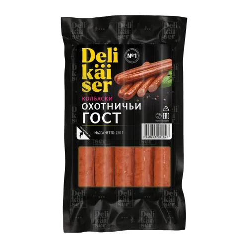 Колбаски Delikaiser Охотничьи полукопченые 250г