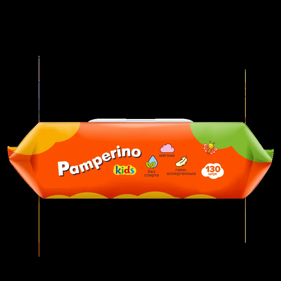 Влажные детские салфетки Pamperino с ромашкой клапан 130шт